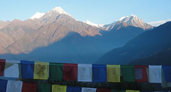 Far overlooking view from the monastery towards Lukla